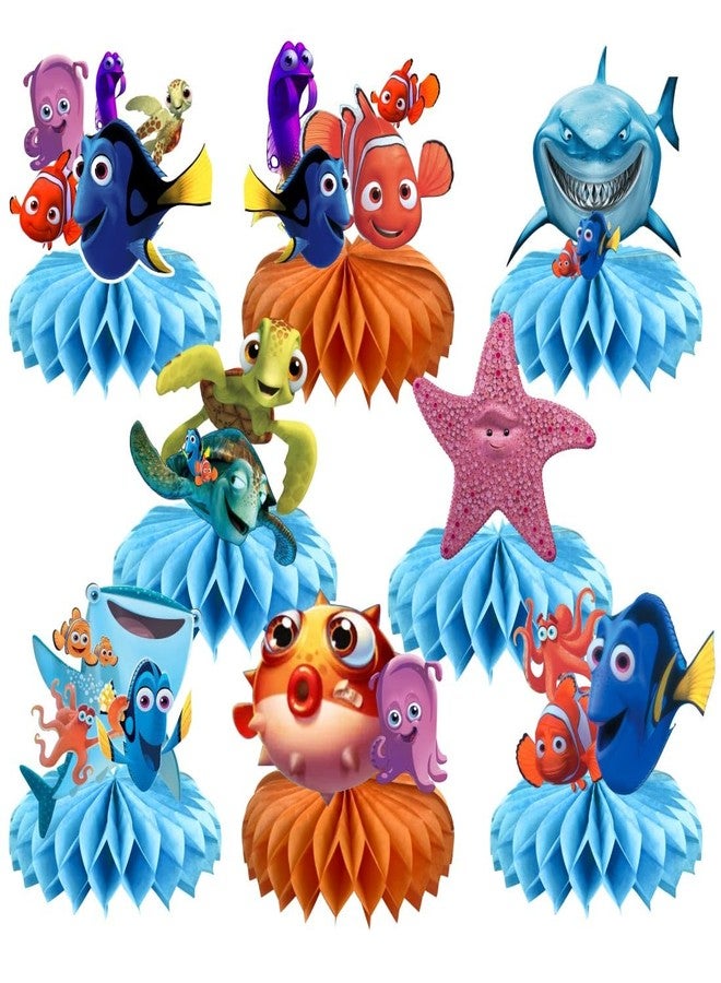 fancigo 8Pcs Finding Nemo Table Centerpieces Birthday Party Supplies Double Side Table Decorations for Kids Party Decorations - Image 1